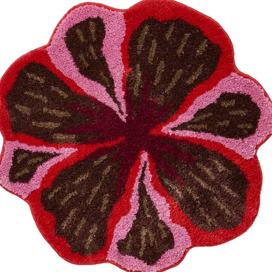 Badmat Bloem Bruin/Roze