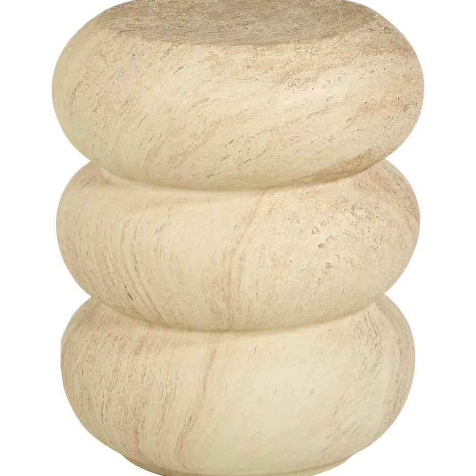 Bijzettafel Ribtra Tripple Zand - ⌀35 cm