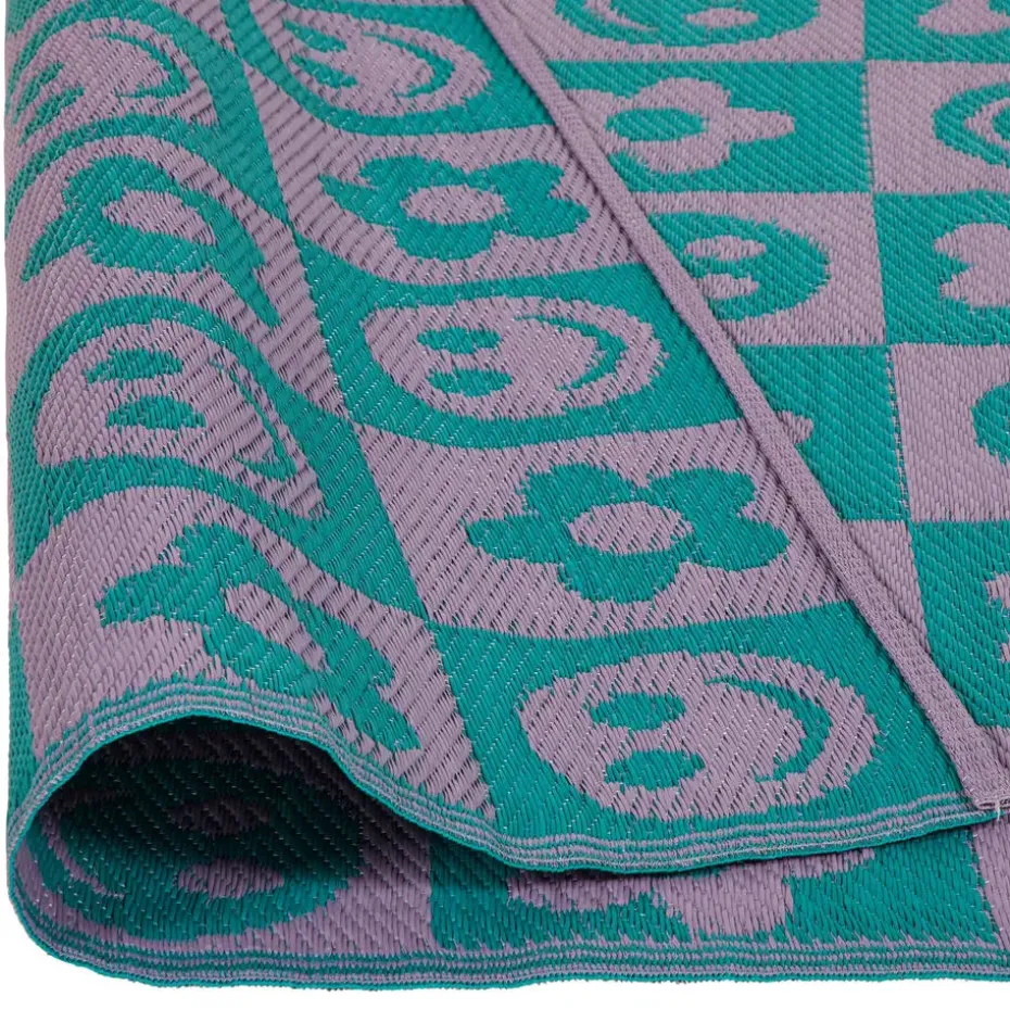 Buitenkleed Mona Bloem Roze/Blauw