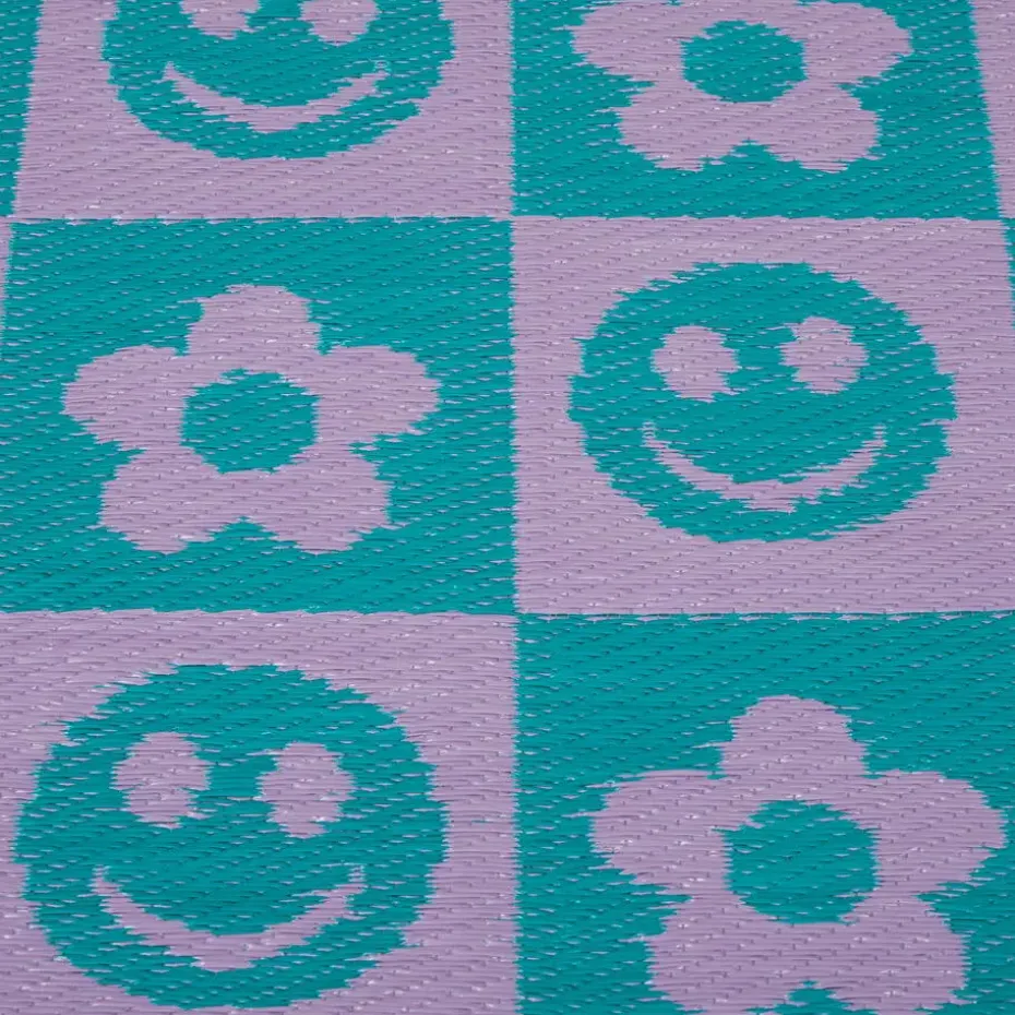 Buitenkleed Mona Bloem Roze/Blauw