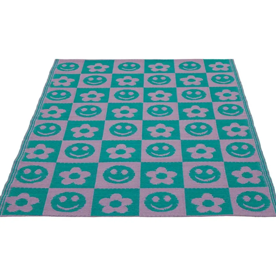 Buitenkleed Mona Bloem Roze/Blauw