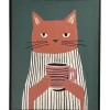 Canvas Schilderij Cat Coffee 40x50 cm