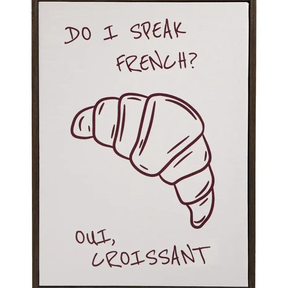 Canvas Schilderij Croissant Parijs 30x40 cm