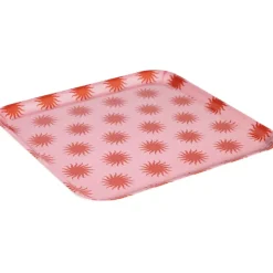 Dienblad Rode Sterren Roze - 33x33 cm