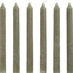 Dinerkaarsen Mosgroen - 20 cm - 6 Stuks