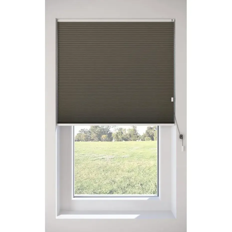 Dubbel Plisségordijn Floor Taupe Lichtdoorlatend