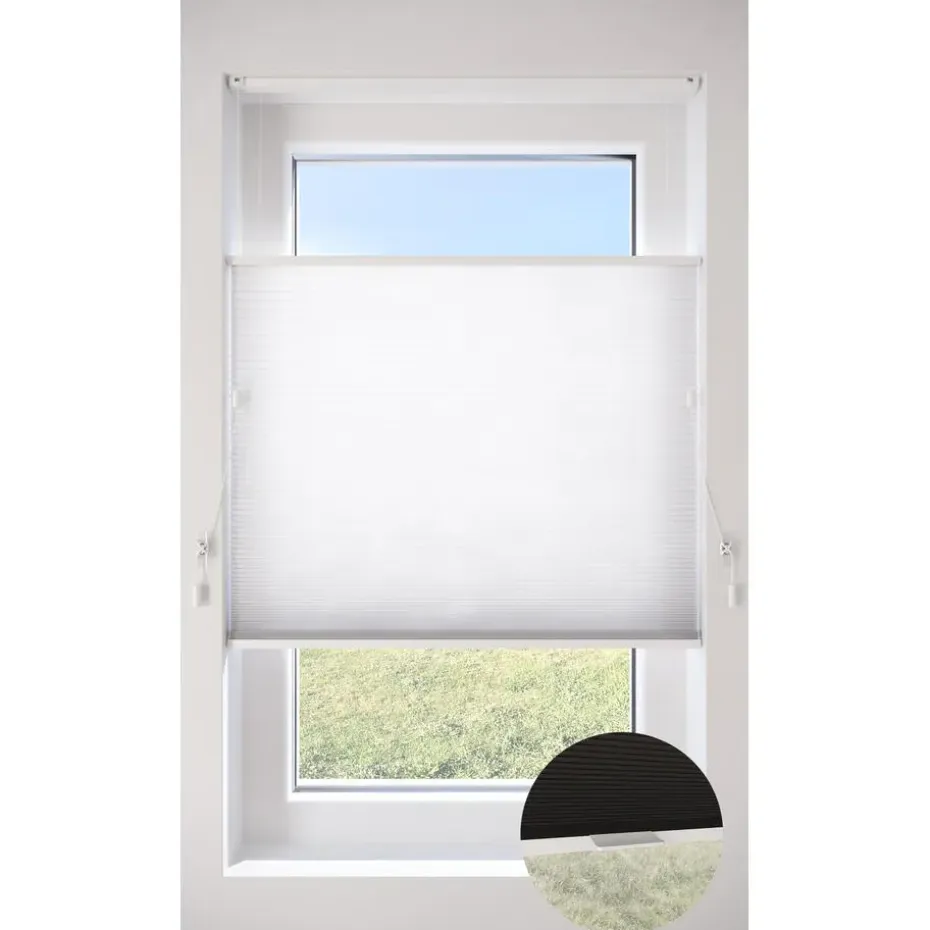 Dubbel Plisségordijn Vera Wit Lichtdoorlatend