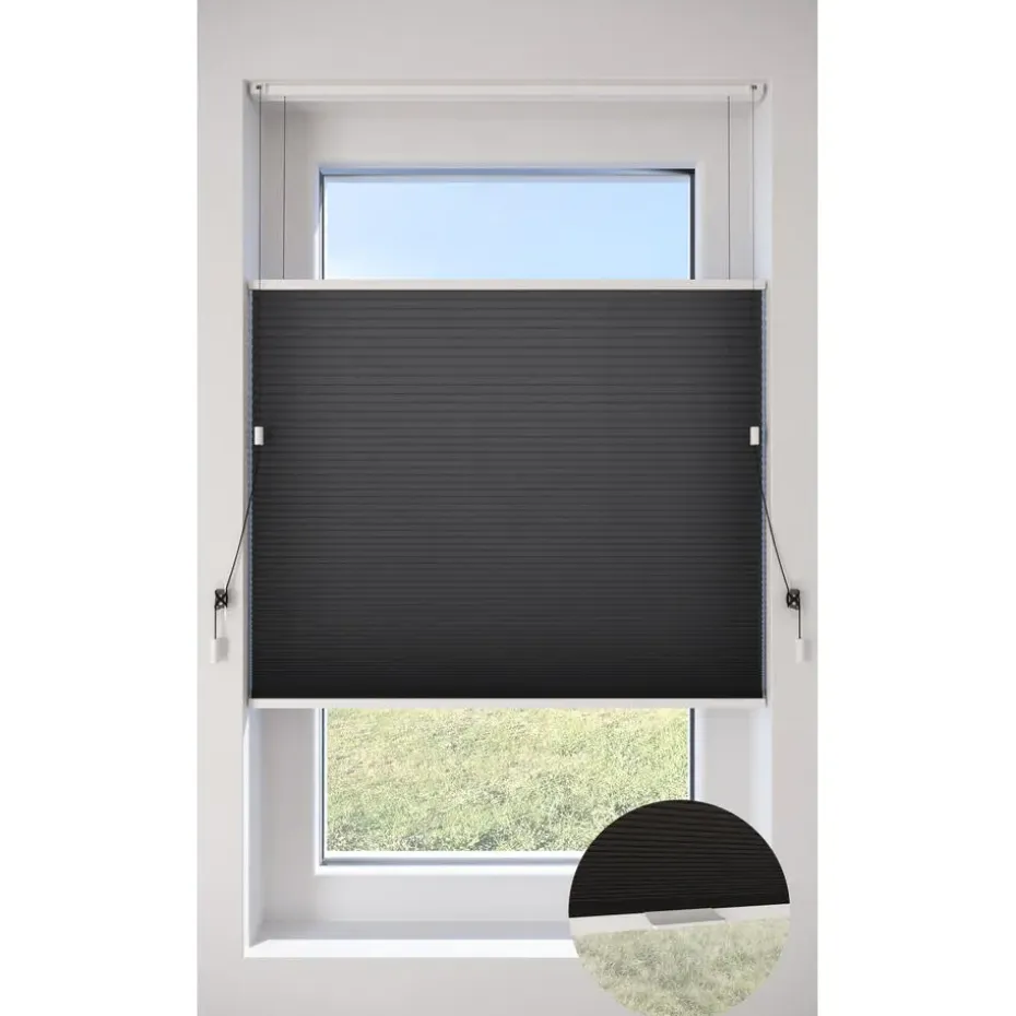 Fenstr Dubbel Plissé Jana Zwart Lichtdoorlatend