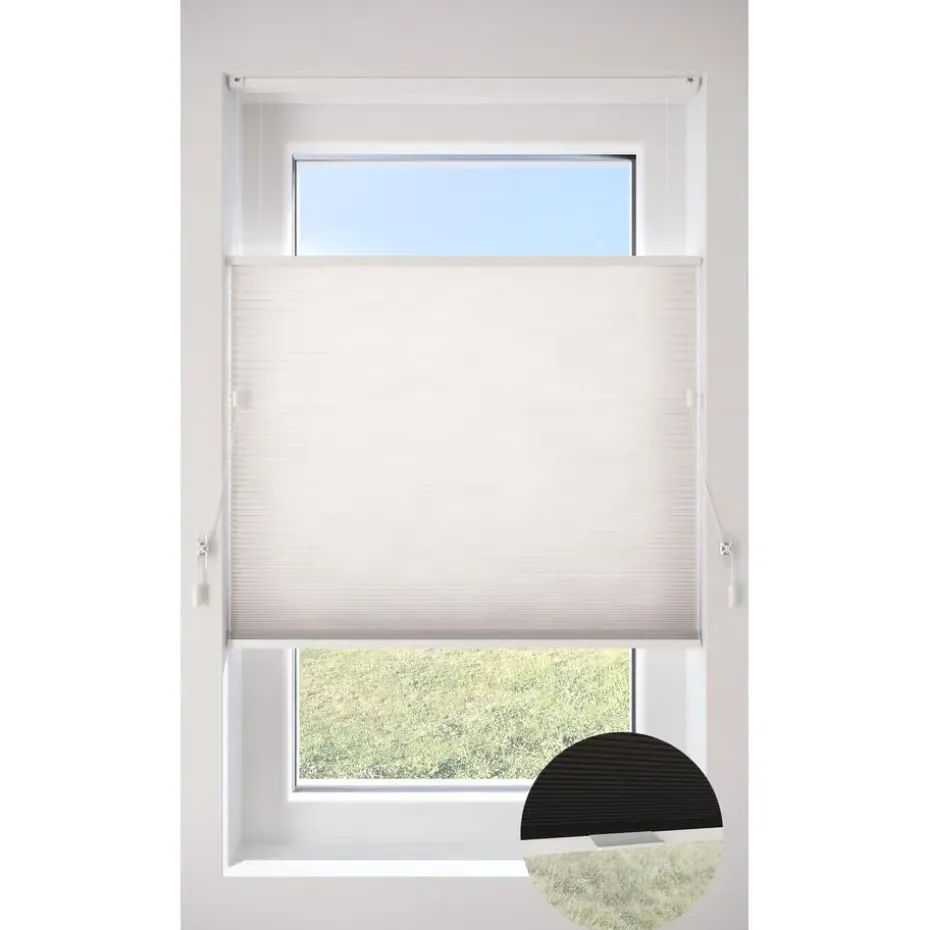 Fenstr Dubbel Plisségordijn Mia Offwhite Lichtdoorlatend