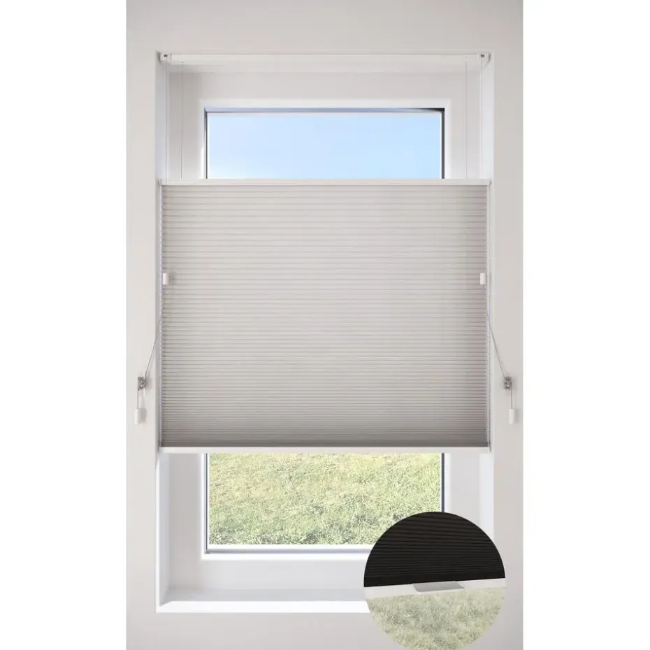 Fenstr Dubbel Plisségordijn Mia Linnen Lichtdoorlatend