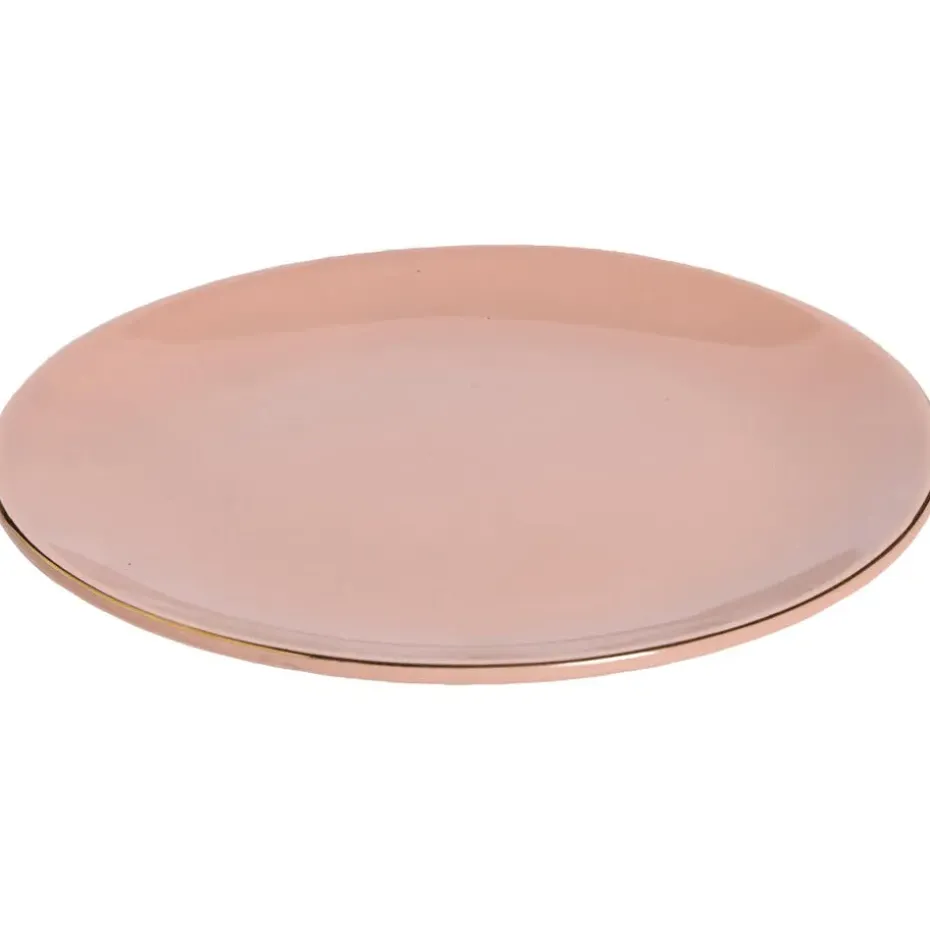 Gebaksbordje Roze Gouden Rand