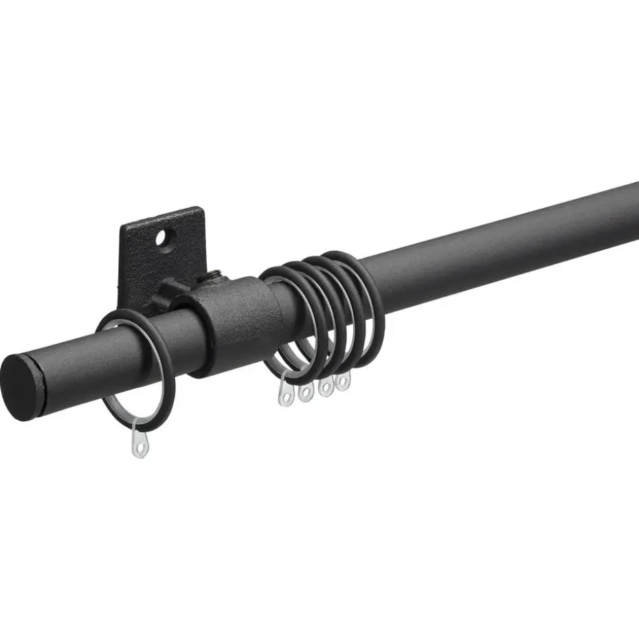 Gordijnroede 160 cm Mat Zwart Staal - Ø28mm