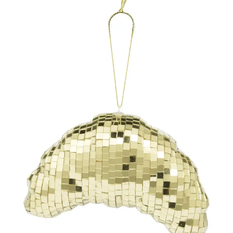 Hangdecoratie Disco Croissant Goud