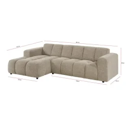 Hoekbank Carino Links Taupe