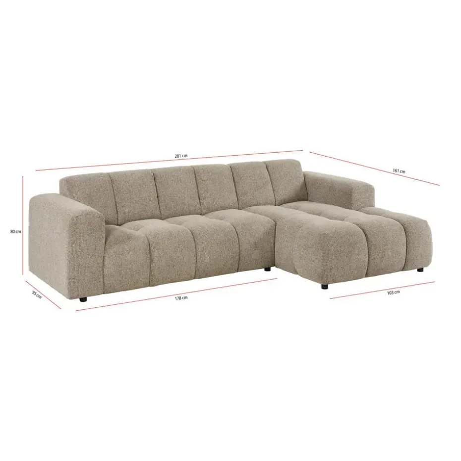 Hoekbank Carino Rechts Taupe