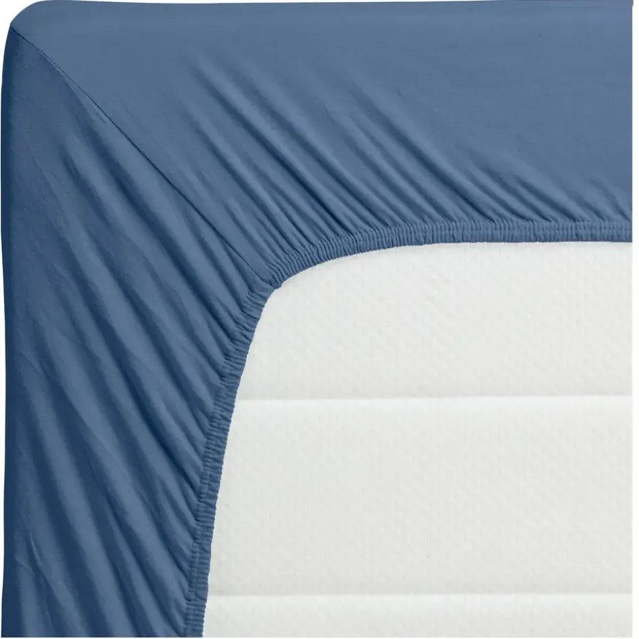 Hoeslaken Jersey Blauw