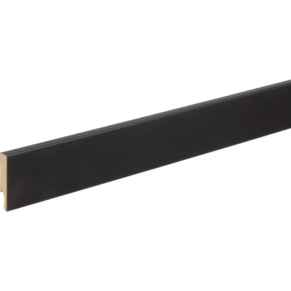 Hoge Plakplint Zwart MDF 7,5 cm 240x7,5 cm