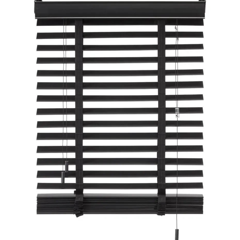 Houtlook Jaloezie Ravi Zwart 50mm 60x130 cm