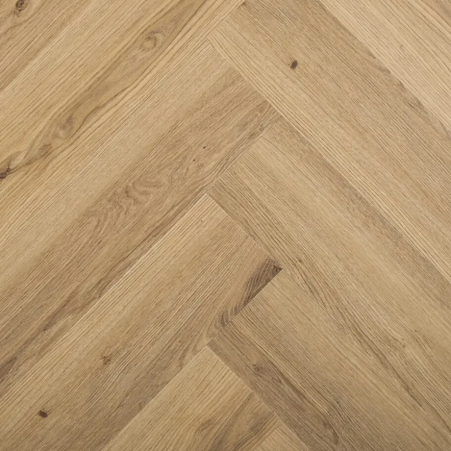 Klik PVC Lisbon Naturel Eiken Visgraat Met Geïntegreerde Ondervloer
