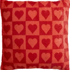Kussen Hart Blok Rood 45x45 cm