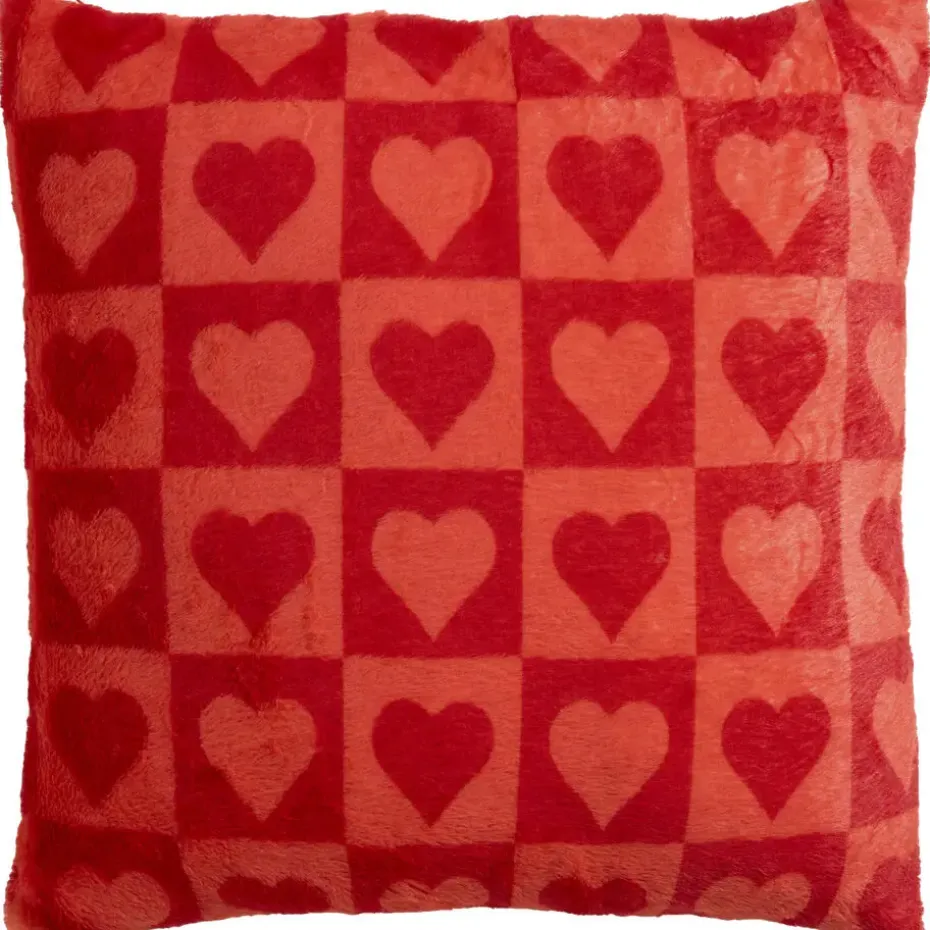 Kussen Hart Blok Rood 45x45 cm