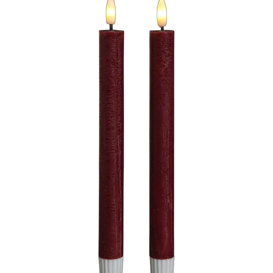 LED Kaars Bordeaux - 2 Stuks