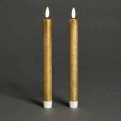 LED Kaars Goud - 2 Stuks