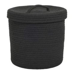 Mand Met Deksel Bron Zwart 29x29 cm