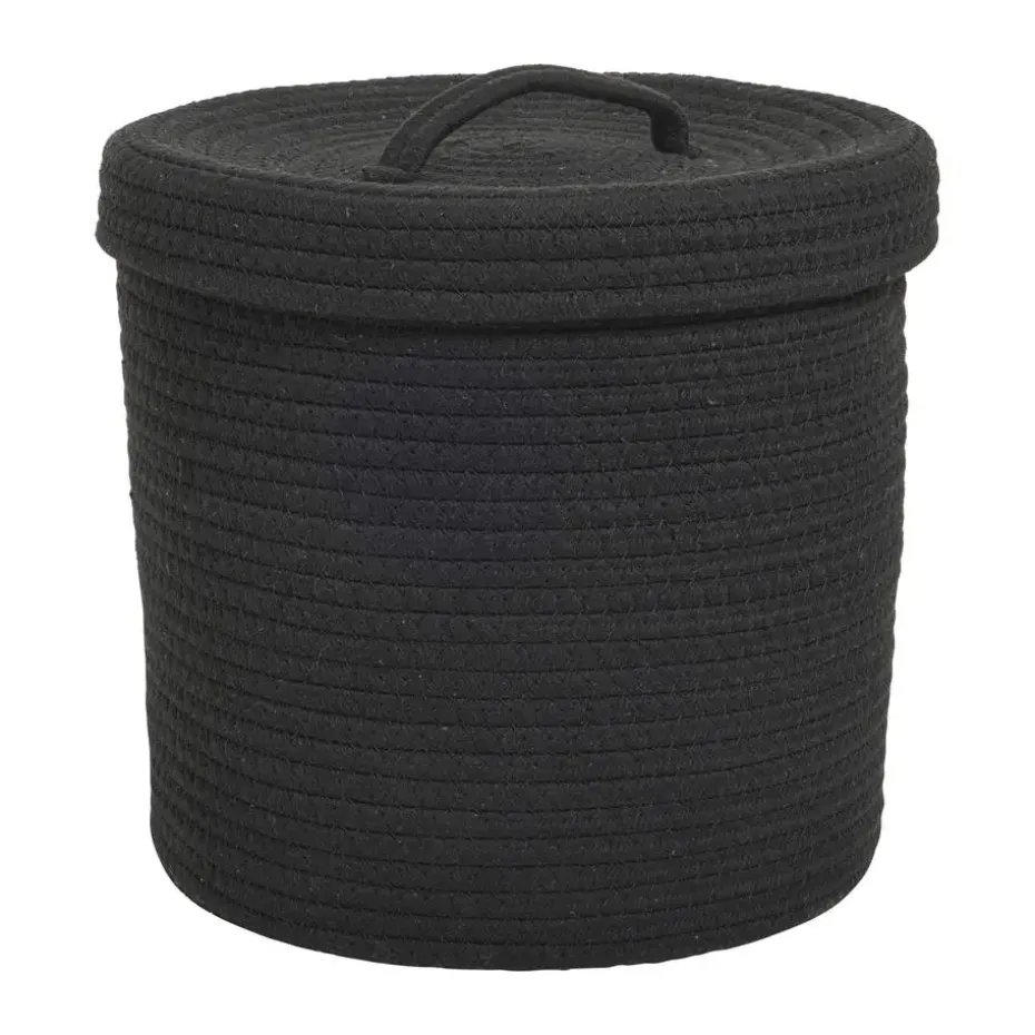 Mand Met Deksel Bron Zwart 29x29 cm