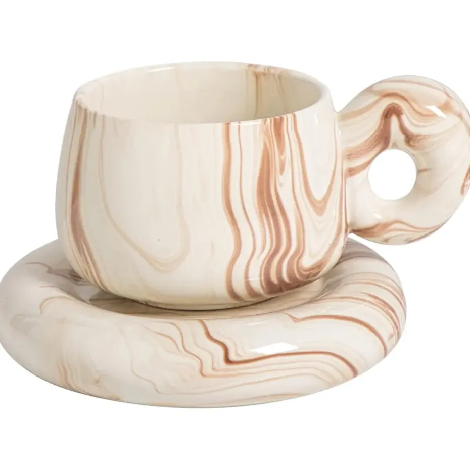 Mok Met Oor Bumper Marble Roze 300ml