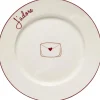 Ontbijtbord J'adore Wit/Rood - ⌀21 cm
