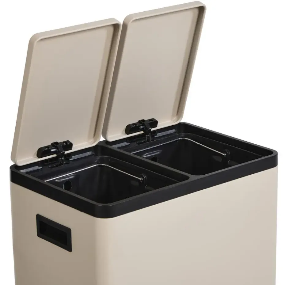 Pedaalemmer Duo 60 Liter Beige