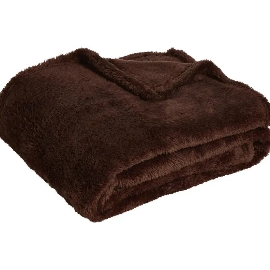 Plaid Flaine Donkerbruin 130x160 cm