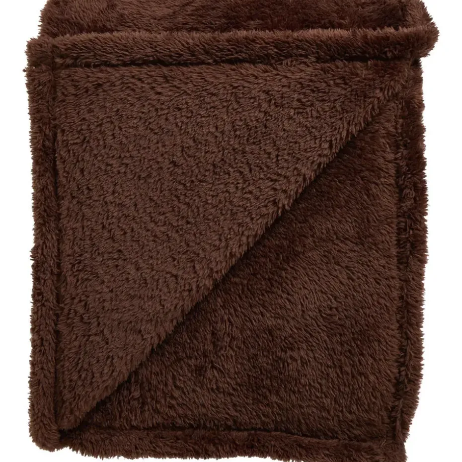 Plaid Flaine Donkerbruin 130x160 cm
