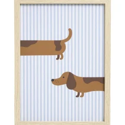Poster Teckel Blauw/Bruin 25x35 cm