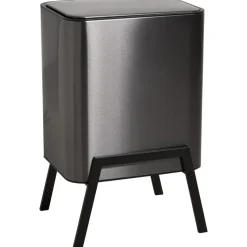Prullenbak Op Pootjes 2X 12,5 Liter Gun Metal