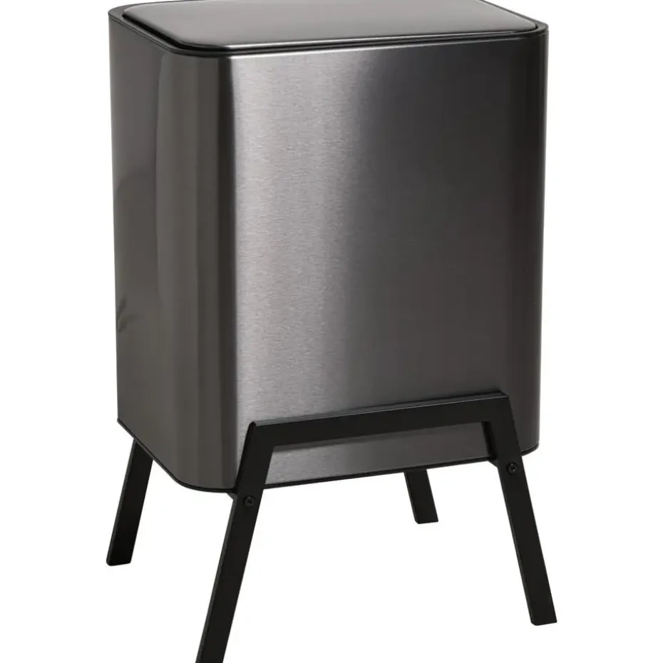 Prullenbak Op Pootjes 2X 12,5 Liter Gun Metal
