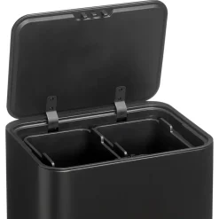 Prullenbak Op Pootjes 2x 12,5L Zwart