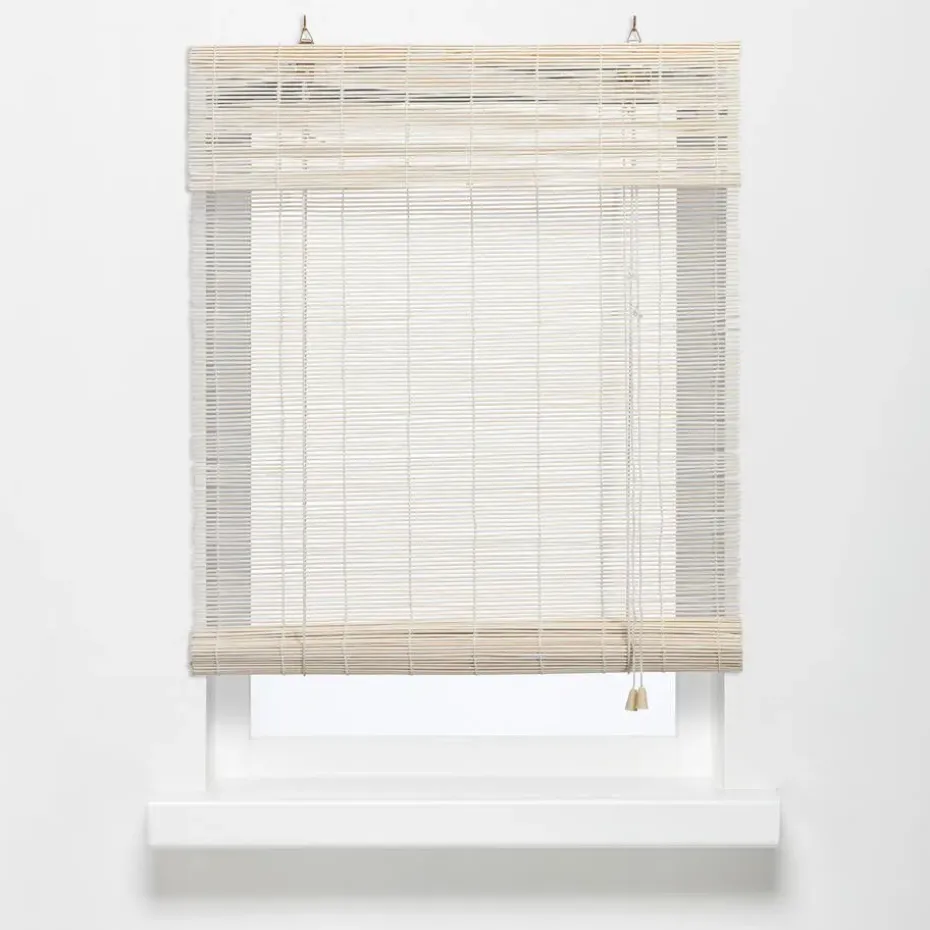Rolgordijn Bamboe Wit 120x220 cm