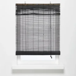 Rolgordijn Bamboe Zwart 100x220 cm
