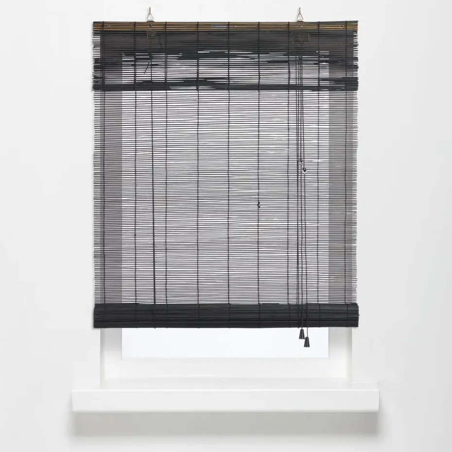 Rolgordijn Bamboe Zwart 100x220 cm