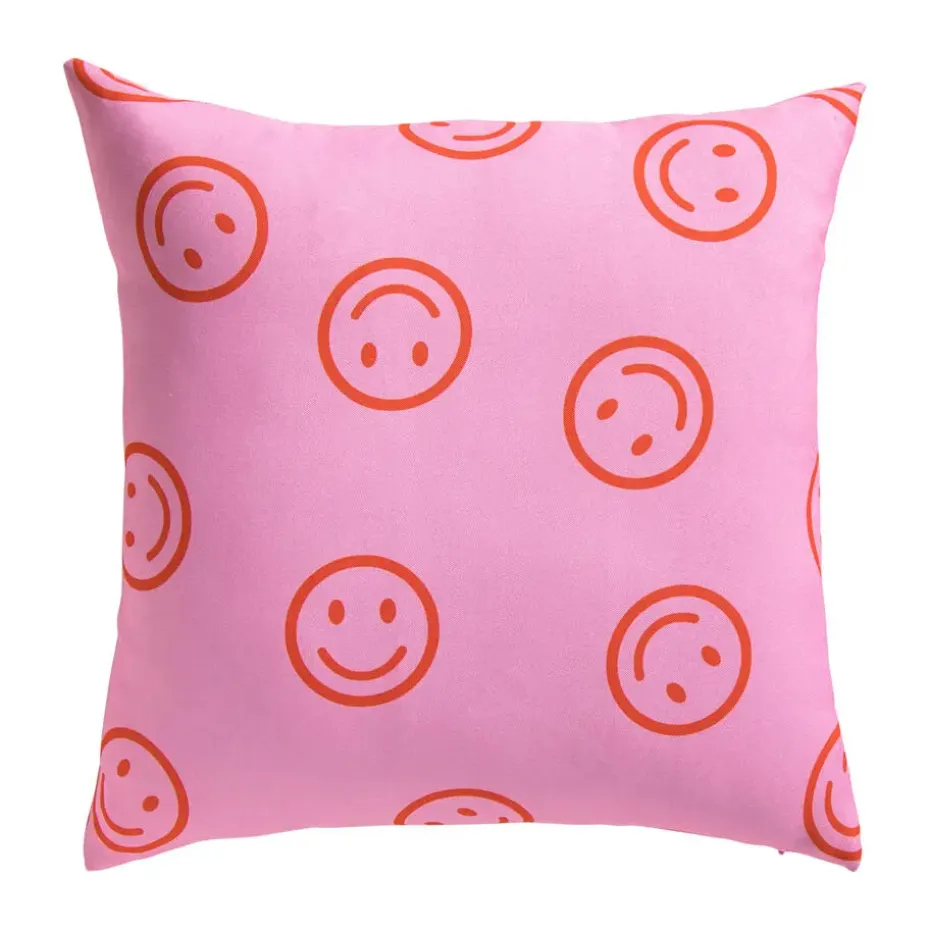 Tuinkussen Smileys Roze