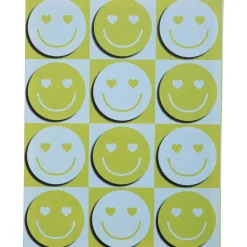 Tuinschilderij Smiley Groen/Blauw 35x45 cm
