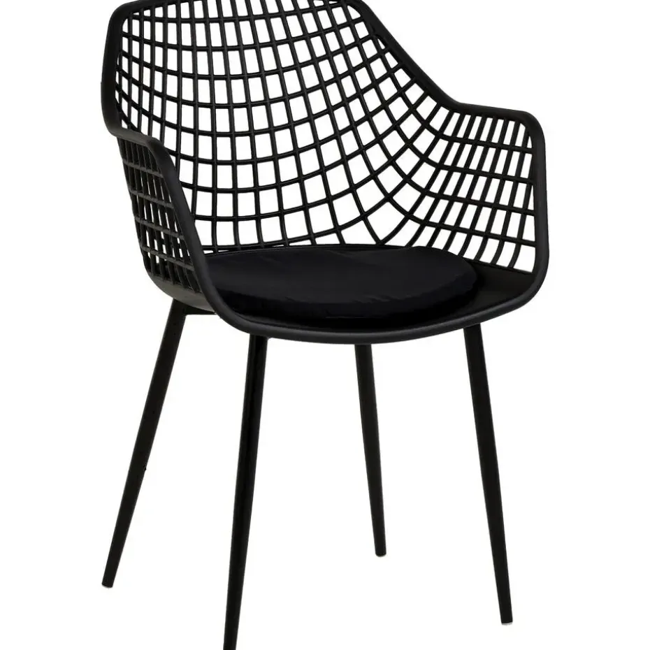 Tuinstoelkussen Webbing Zwart 43x40 cm