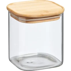 Voorraadpot Bamboe Square Transparant - 11,5 Cm
