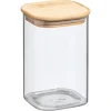 Voorraadpot Bamboe Square Transparant - 16 Cm