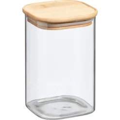 Voorraadpot Bamboe Square Transparant - 16 Cm