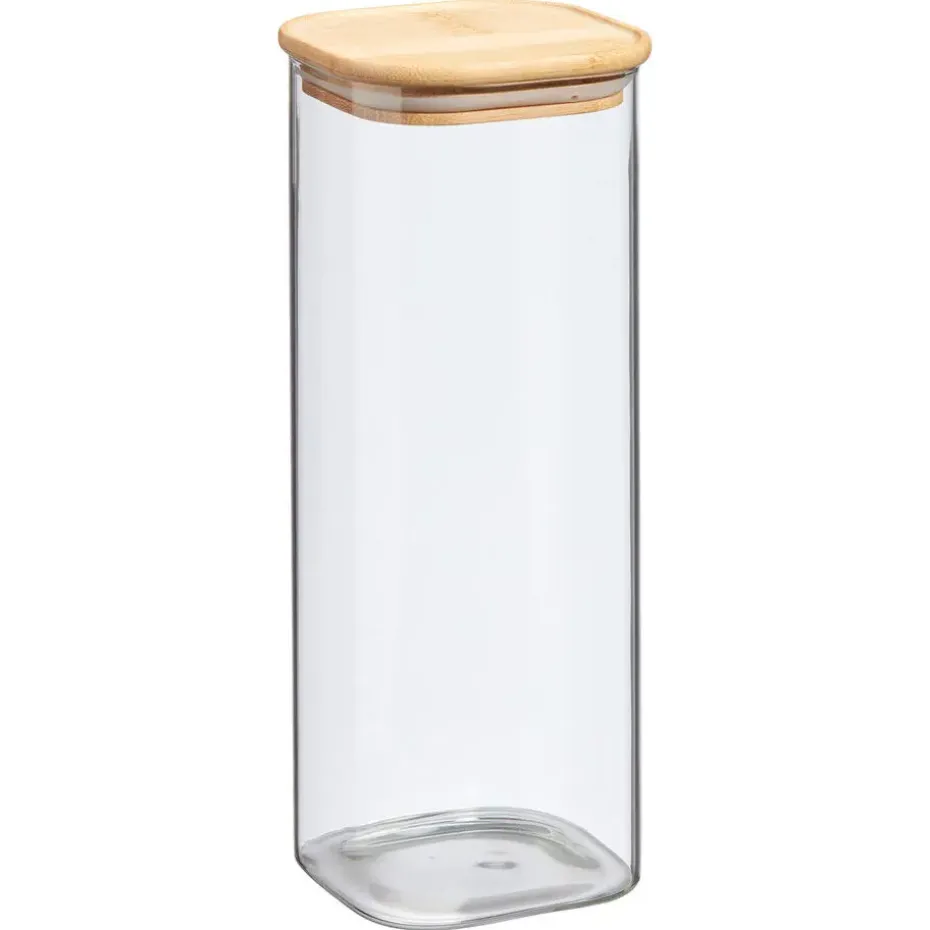 Voorraadpot Bamboe Square Transparant - 27 Cm