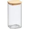 Voorraadpot Bamboe Square Transparant - 21,5 Cm