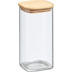 Voorraadpot Bamboe Square Transparant - 21,5 Cm
